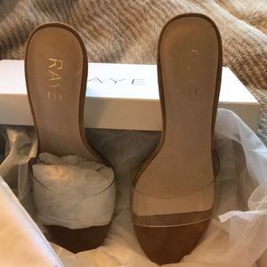 MOVING SALE! NEW RAYE Suede and clear high heels